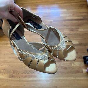Elegant Gold Women's ballroom heels